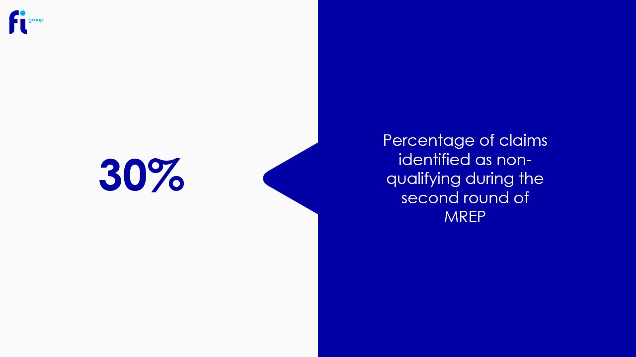 Non-qualifying claims during second MREP round: 30%